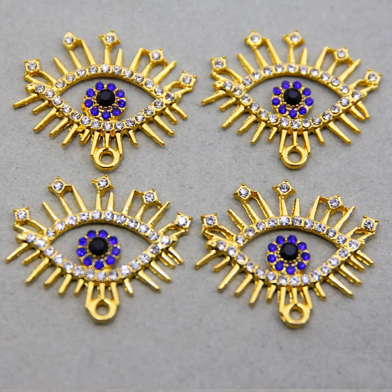 50pcs Evil Eye Point Drill Enamel Charm Pendants for Women Bracelet Necklace