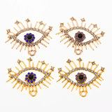 50pcs Evil Eye Point Drill Enamel Charm Pendants for Women Bracelet Necklace