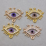 50pcs Evil Eye Point Drill Enamel Charm Pendants for Women Bracelet Necklace