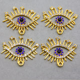 50pcs Evil Eye Point Drill Enamel Charm Pendants for Women Bracelet Necklace