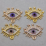 50pcs Evil Eye Point Drill Enamel Charm Pendants for Women Bracelet Necklace