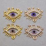 50pcs Evil Eye Point Drill Enamel Charm Pendants for Women Bracelet Necklace
