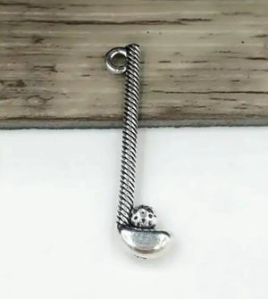 50pcs Golf Club & Ball Charms 33x8mm for Necklaces & Bracelets