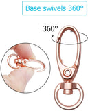 50pcs 35mm Swivel Trigger Clips Metal Keyring Clasps Snap Hooks, Rose