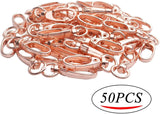 50pcs 35mm Swivel Trigger Clips Metal Keyring Clasps Snap Hooks, Rose