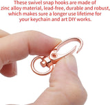 50pcs 35mm Swivel Trigger Clips Metal Keyring Clasps Snap Hooks, Rose