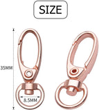 50pcs 35mm Swivel Trigger Clips Metal Keyring Clasps Snap Hooks, Rose