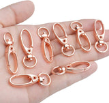 50pcs 35mm Swivel Trigger Clips Metal Keyring Clasps Snap Hooks, Rose
