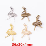 50pcs Silver Ballet Dancer Charms for Jewelry Making