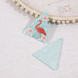 50pcs Colorful Triangle Shape Resin Charms Animal Necklace Earring Pendants