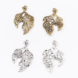 50pcs Antique Silver Leaf Charms Vintage Bronze Pendant DIY Jewelry Making