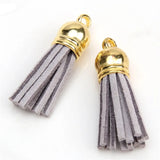 50pcs 38mm Suede Tassel Keychain Bag Charms DIY Pendant Summer Jewelry Findings