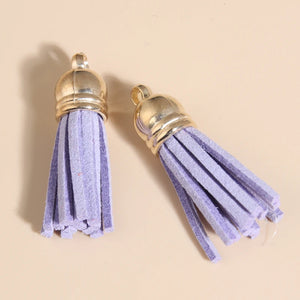 50pcs 38mm Suede Tassel Keychain Bag Charms DIY Pendant Summer Jewelry Findings