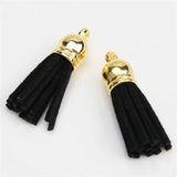 50pcs 38mm Suede Tassel Keychain Bag Charms DIY Pendant Summer Jewelry Findings