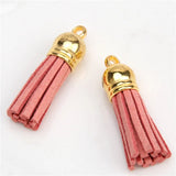 50pcs 38mm Suede Tassel Keychain Bag Charms DIY Pendant Summer Jewelry Findings