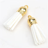50pcs 38mm Suede Tassel Keychain Bag Charms DIY Pendant Summer Jewelry Findings