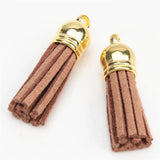 50pcs 38mm Suede Tassel Keychain Bag Charms DIY Pendant Summer Jewelry Findings