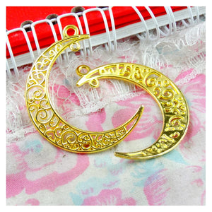 50pcs Antique Bronze/Silver/Gold Half Moon Charms for Diy Necklace Jewelry