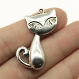 50pcs Big Cat Pendant Charm For Jewelry Making Antique Silver Bronze Findings