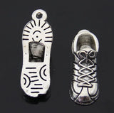 50pcs 3D Tennis Shoes Sneaker Charm Antique Brass Tone Gym Sports Charms