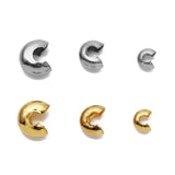 50pcs Stainless Steel Crimp End Beads Cover Spacer Beads for DIY Jewelry Making