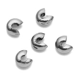 50pcs Stainless Steel Crimp End Beads Cover Spacer Beads for DIY Jewelry Making