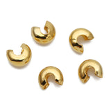 50pcs Stainless Steel Crimp End Beads Cover Spacer Beads for DIY Jewelry Making