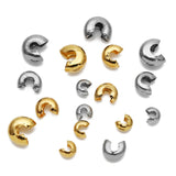 50pcs Stainless Steel Crimp End Beads Cover Spacer Beads for DIY Jewelry Making