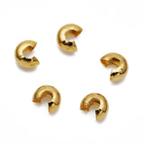 50pcs Stainless Steel Crimp End Beads Cover Spacer Beads for DIY Jewelry Making