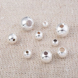 50pcs 3mm Sterling Silver Round Ball Beads Jewelry Making Findings
