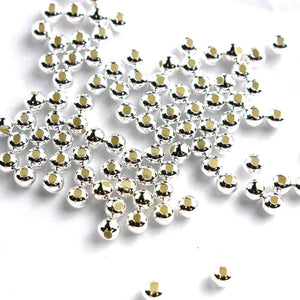 50pcs 3mm Sterling Silver Round Ball Beads Jewelry Making Findings