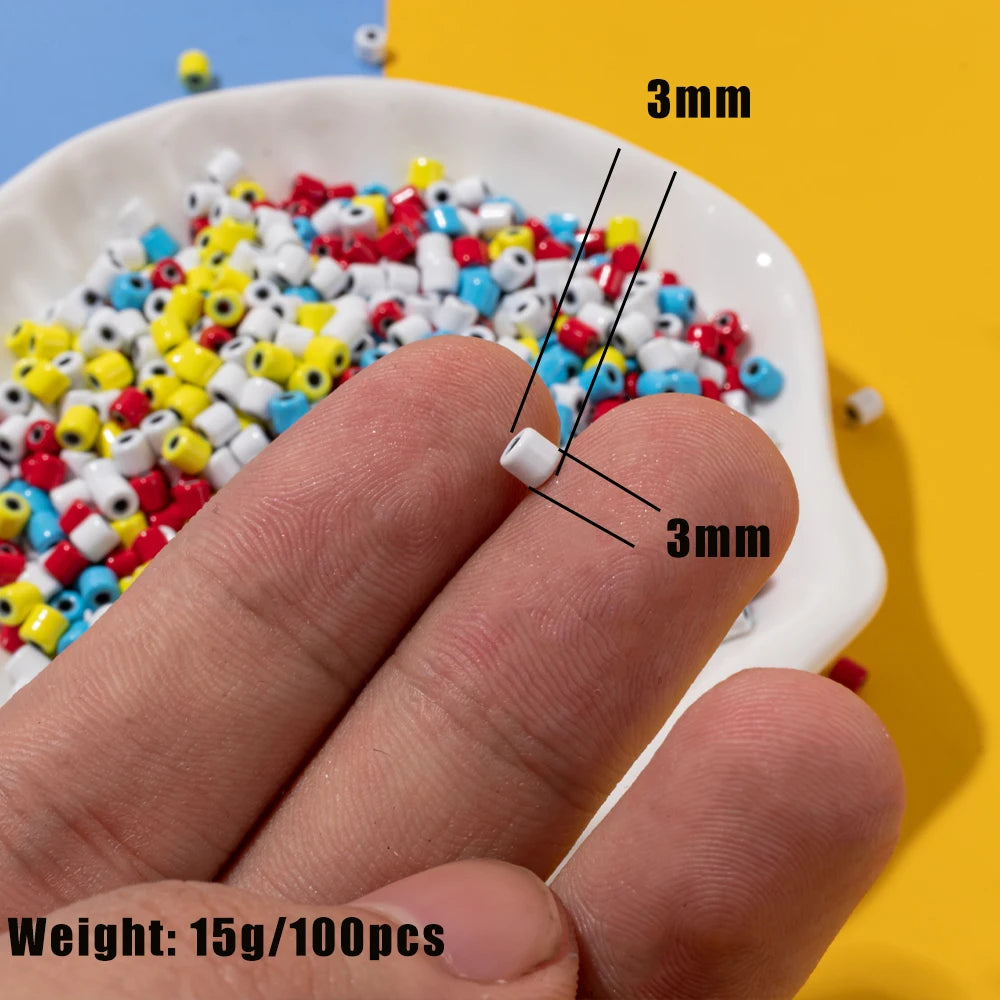 50pcs 3mm Tube Beads for DIY Bohemain Necklace and Bracelets