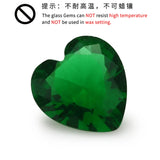 50pcs Heart Shape Glass Stone Rose Red Green