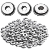 50pcs Stainless Steel Spacer Beads Round Flat Loose Beads for Jewelry Making
