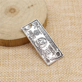 50pcs Money Dollar Pendant Charms For Jewelry Making Antique Silver
