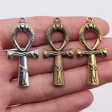 50pcs Antique Ankh Cross Charm Pendant Egyptian Cross Charm