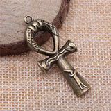 50pcs Antique Ankh Cross Charm Pendant Egyptian Cross Charm