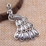 50pcs Antique Silver Peacock Pendant Charm for Jewelry Making