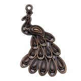 50pcs Antique Silver Peacock Pendant Charm for Jewelry Making