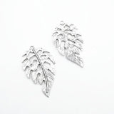 50pcs Antique Silver Leaf Charms for Jewelry Making