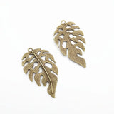 50pcs Antique Silver Leaf Charms for Jewelry Making