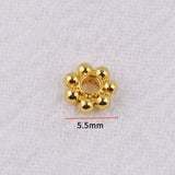 50pcs 5.5mm 18K Plated Flower Spacer Beads Metal Daisy Charm