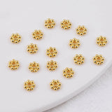 50pcs 5.5mm 18K Plated Flower Spacer Beads Metal Daisy Charm
