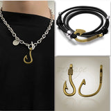 50pcs Fishhook Charm Pendants Vintage Alloy Fish Hook Pendants for DIY Jewelry