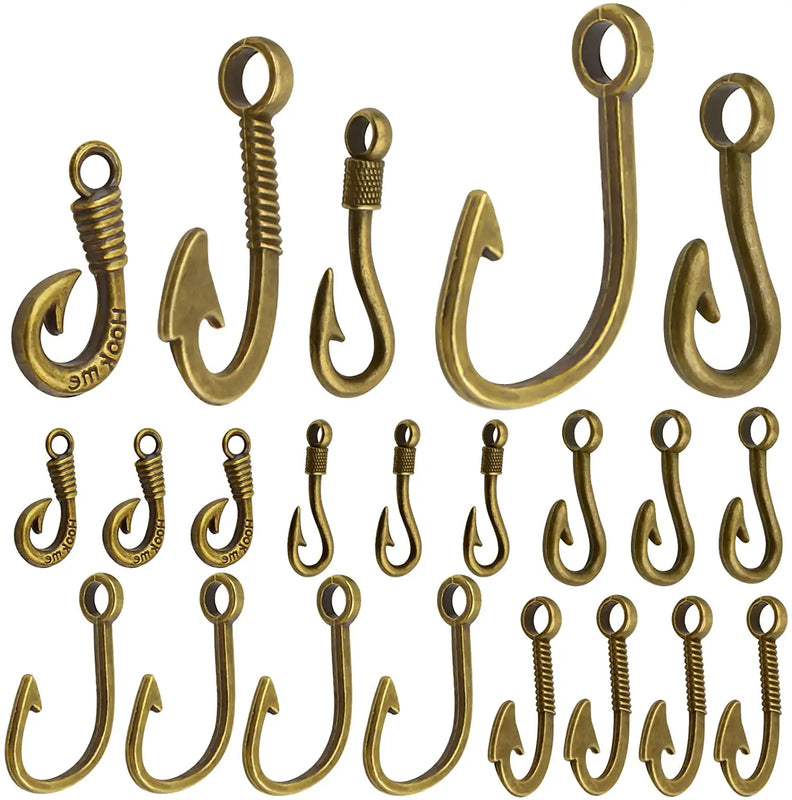 50pcs Fishhook Charm Pendants Vintage Alloy Fish Hook Pendants for DIY Jewelry