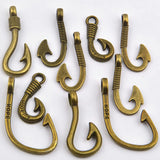 50pcs Fishhook Charm Pendants Vintage Alloy Fish Hook Pendants for DIY Jewelry