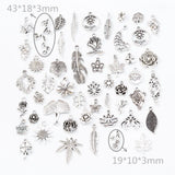 50pcs Tibetan Silver Leaf Flower Charms Pendants for Jewelry Making