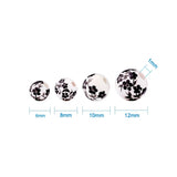 50pcs Mixed Round Printed Flower Porcelain Beads for Jewelry Making 6-12mm