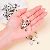 50pcs Mixed Round Printed Flower Porcelain Beads for Jewelry Making 6-12mm