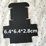 50pcs 6.4*6.4*2.8cm Black/White/Kraft Paper Earring Jewelry Gift Boxes